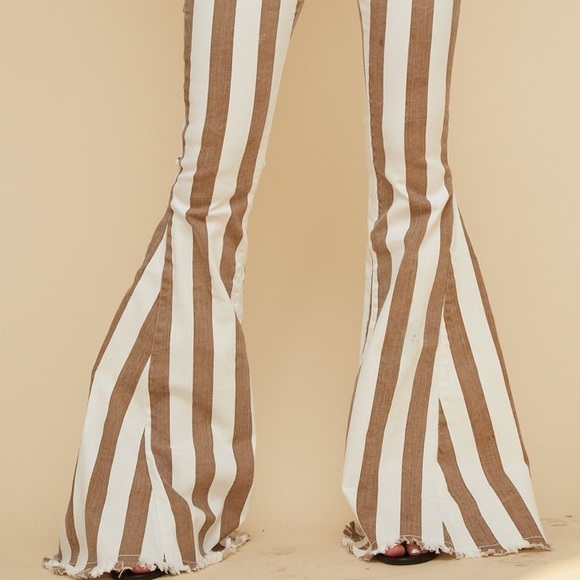 Boho Striped Denim Flares - Picture 5 of 8